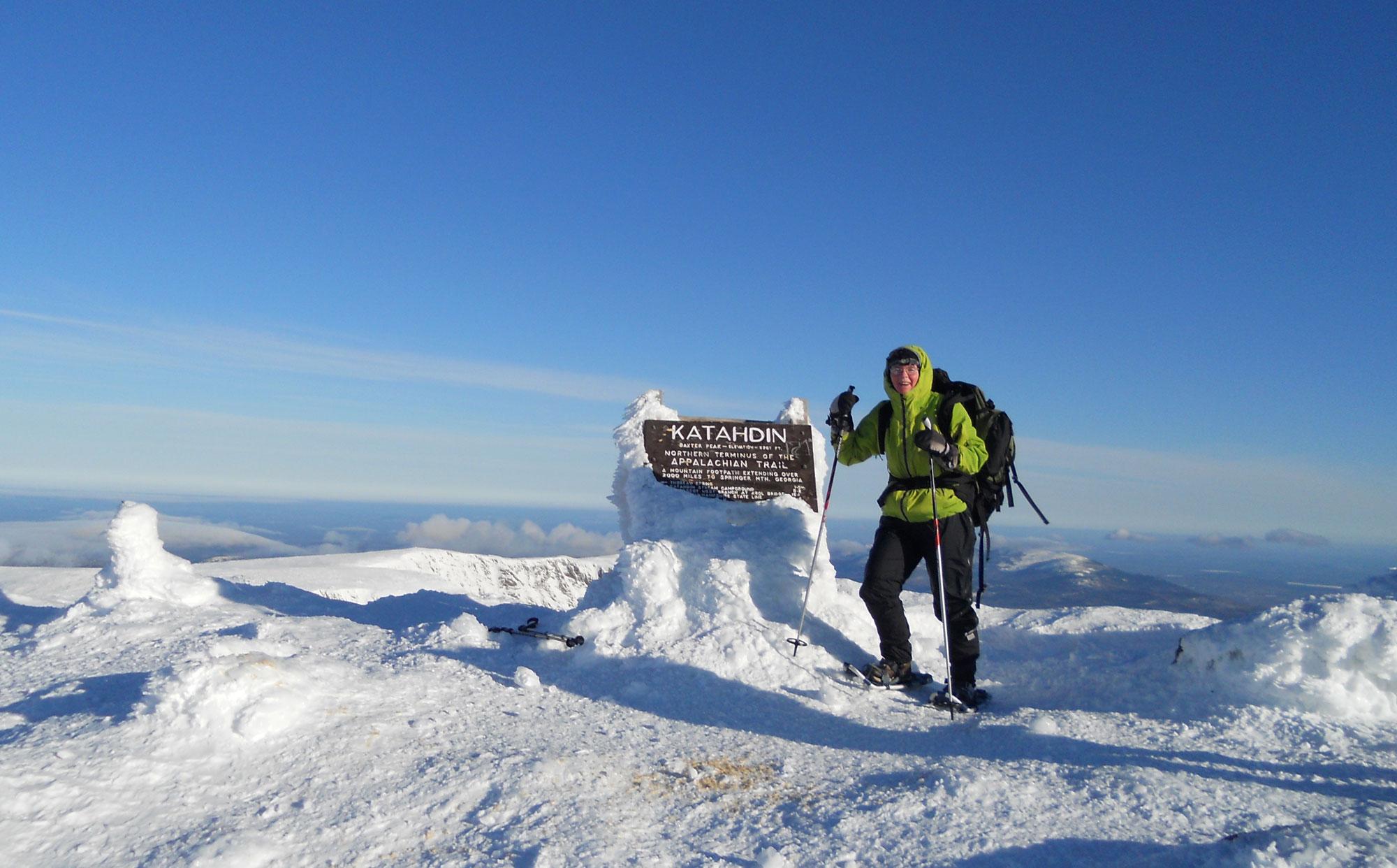 earth miracleAtop the summit of Katahdin, February 9 2012. [Photo by Jim Albert or Leo Bolduc.]